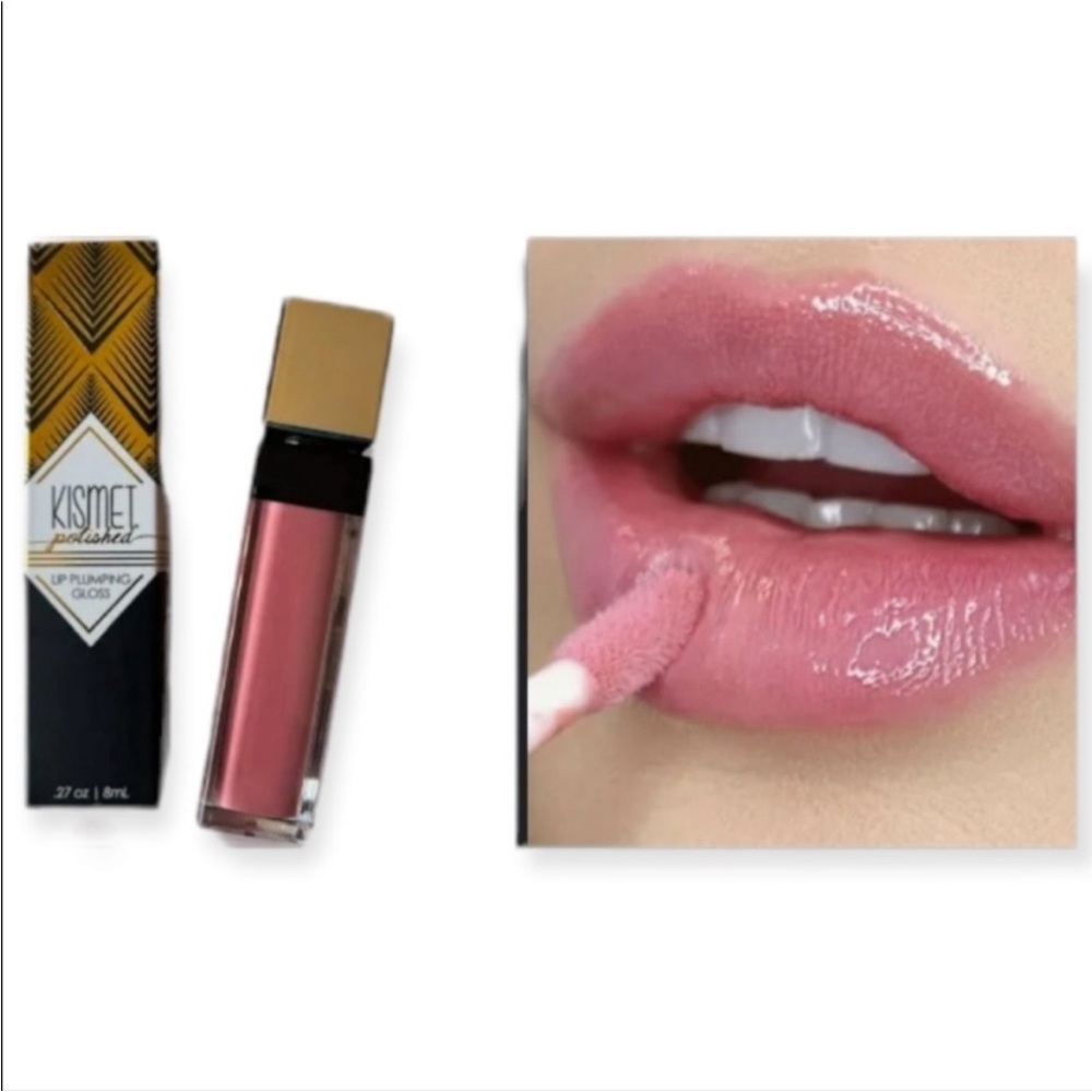 KISMET Lip Plumping Gloss in Baby Pink Moisturizing Natural Vitamin E NEW in Box